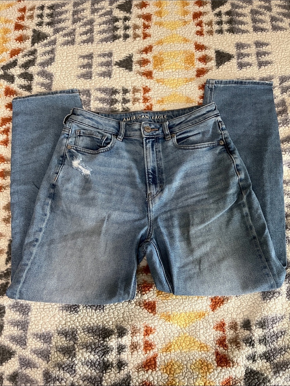 American Eagle Outfitters Women's Light Blue Mom Jeans